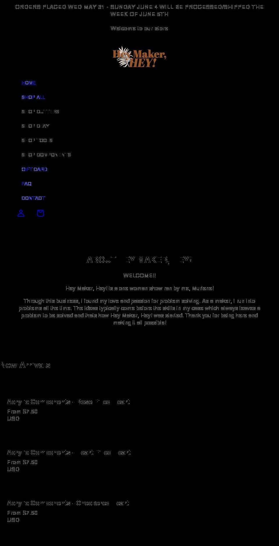 heymakerhey.com shopify website screenshot