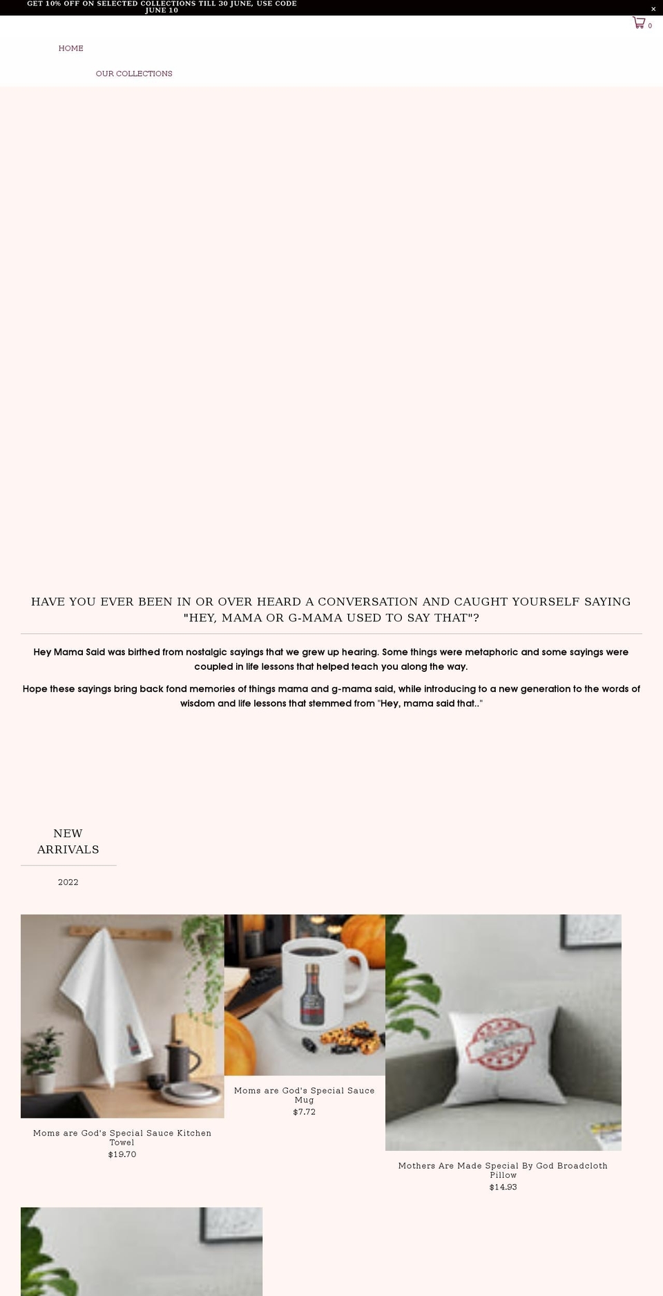 heymamasaid.com shopify website screenshot