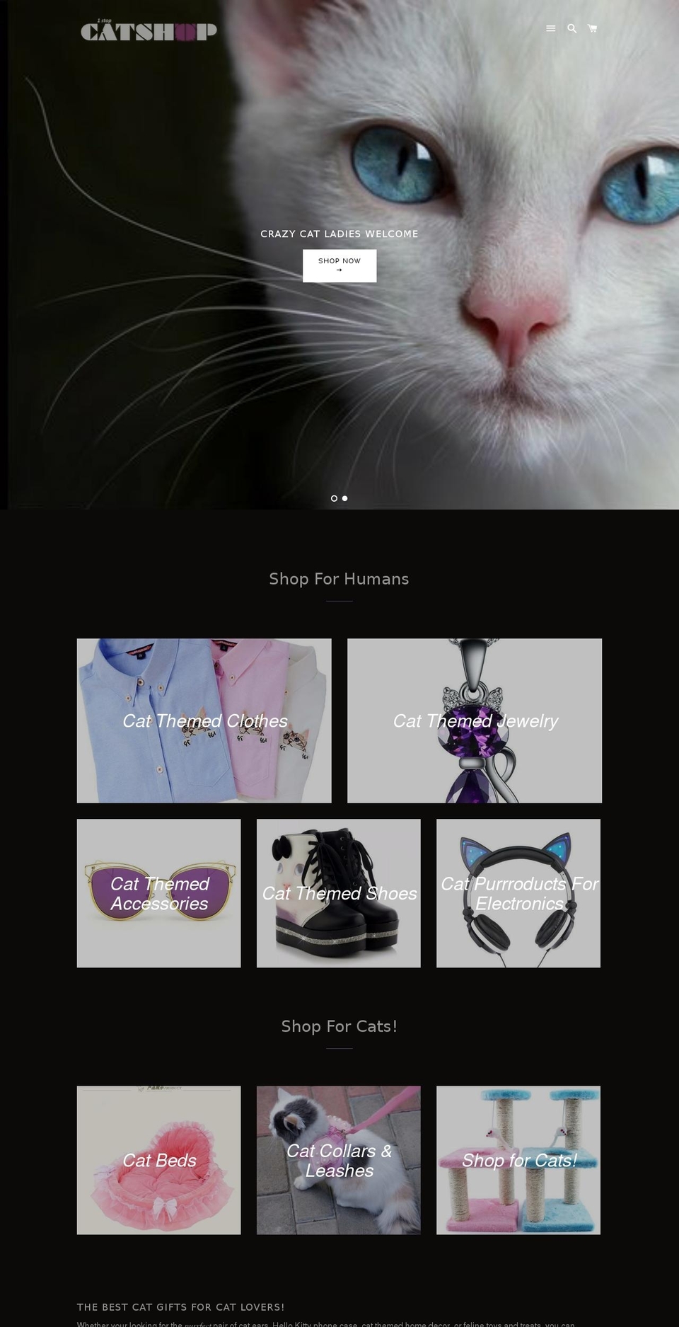 dark side Shopify theme site example heymeow.com