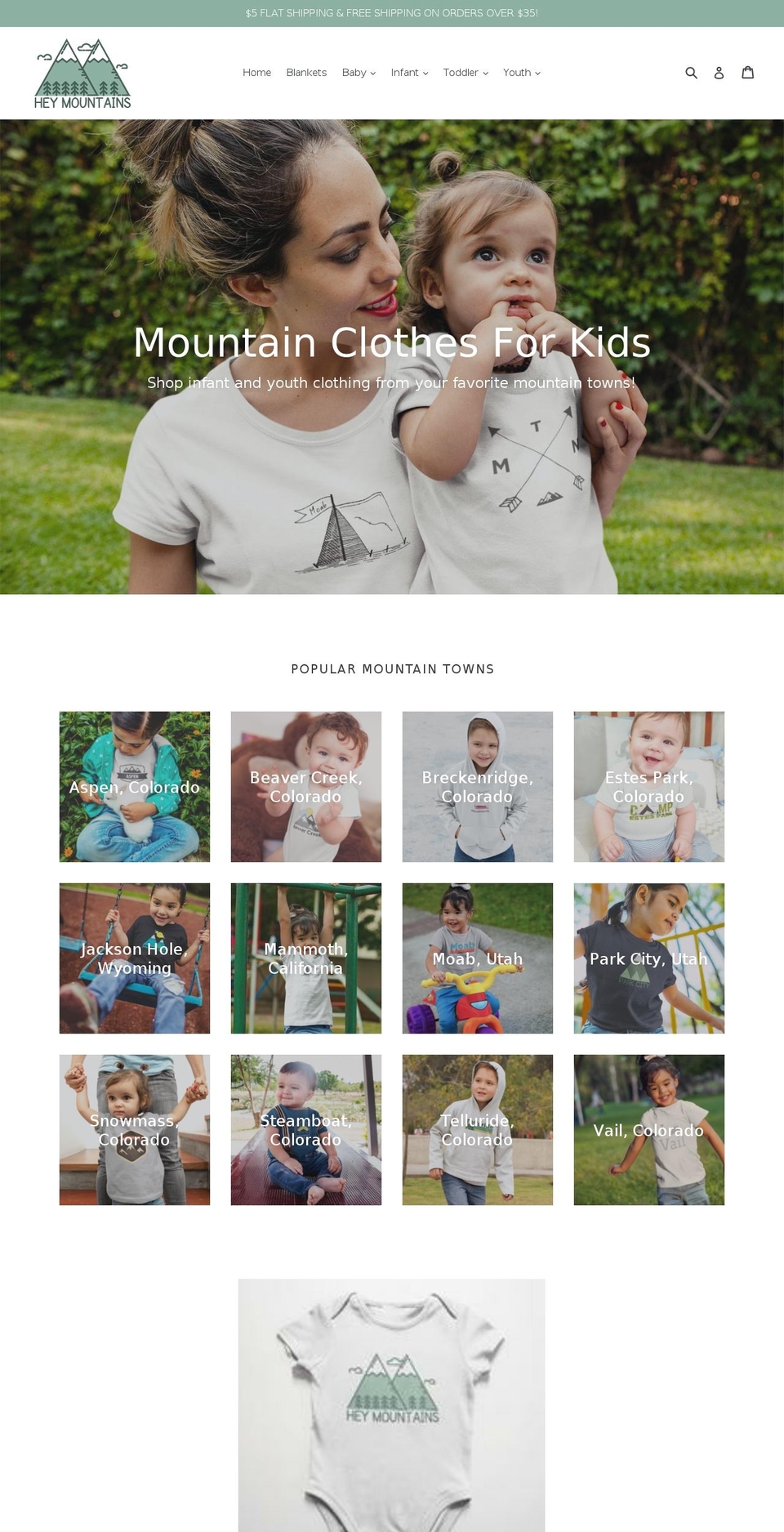 heymountains.com shopify website screenshot