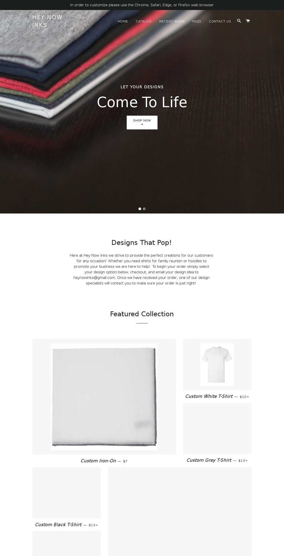 Website Update Shopify theme site example heynowinks.com