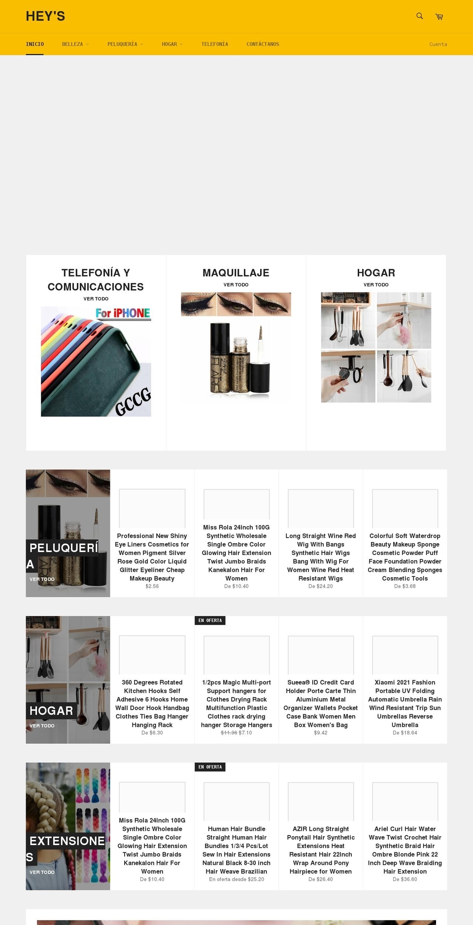heyonlinestore.com shopify website screenshot