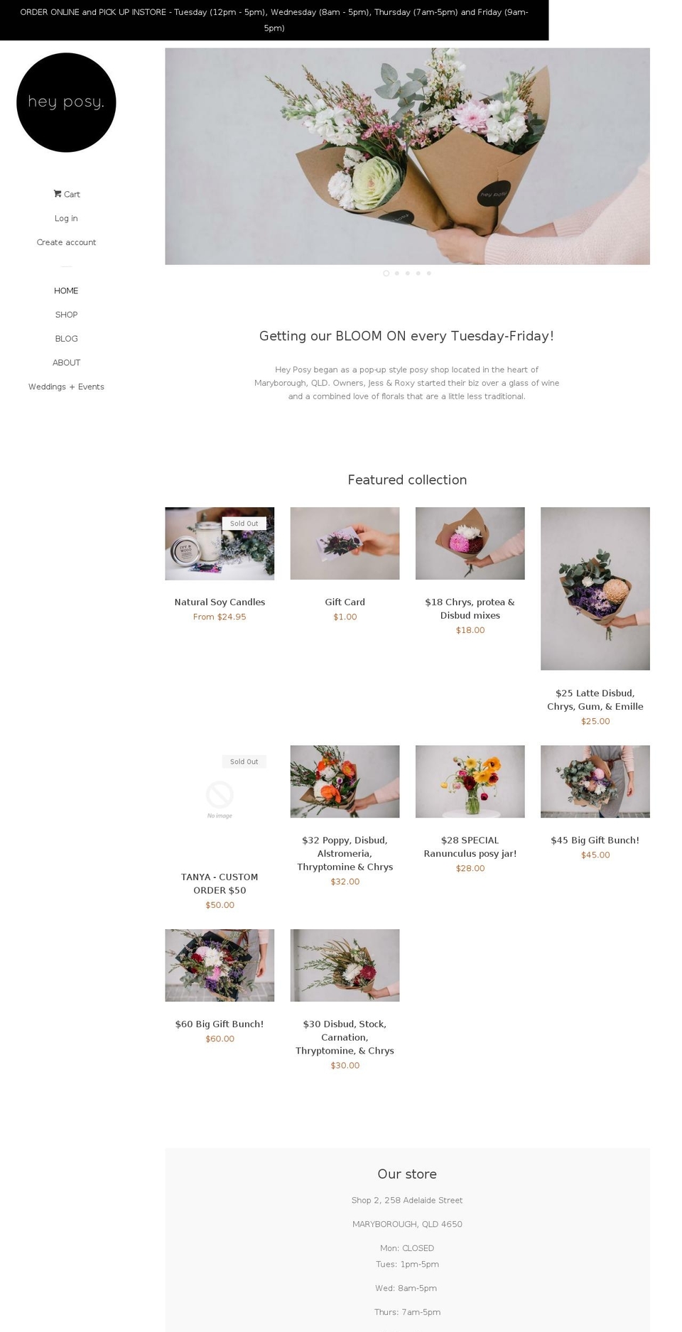 heyposy.com — Shopify storefront screenshot
