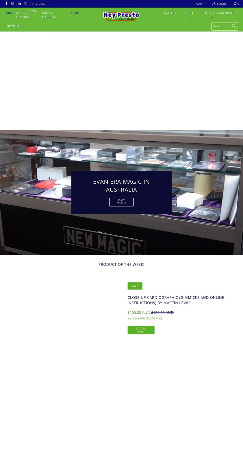 heyprestomagic.com.au shopify website screenshot