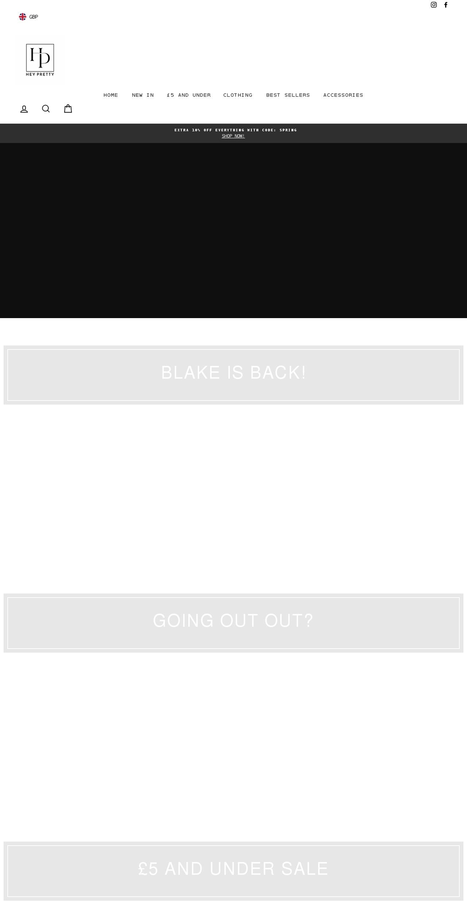 heypretty.co.uk shopify website screenshot