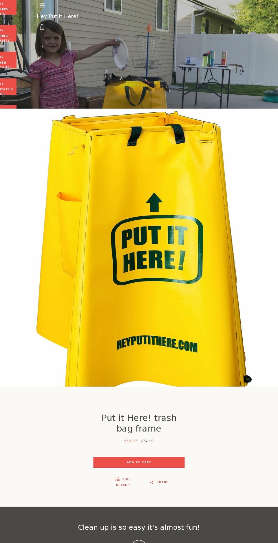 heyputithere.com — Shopify storefront screenshot