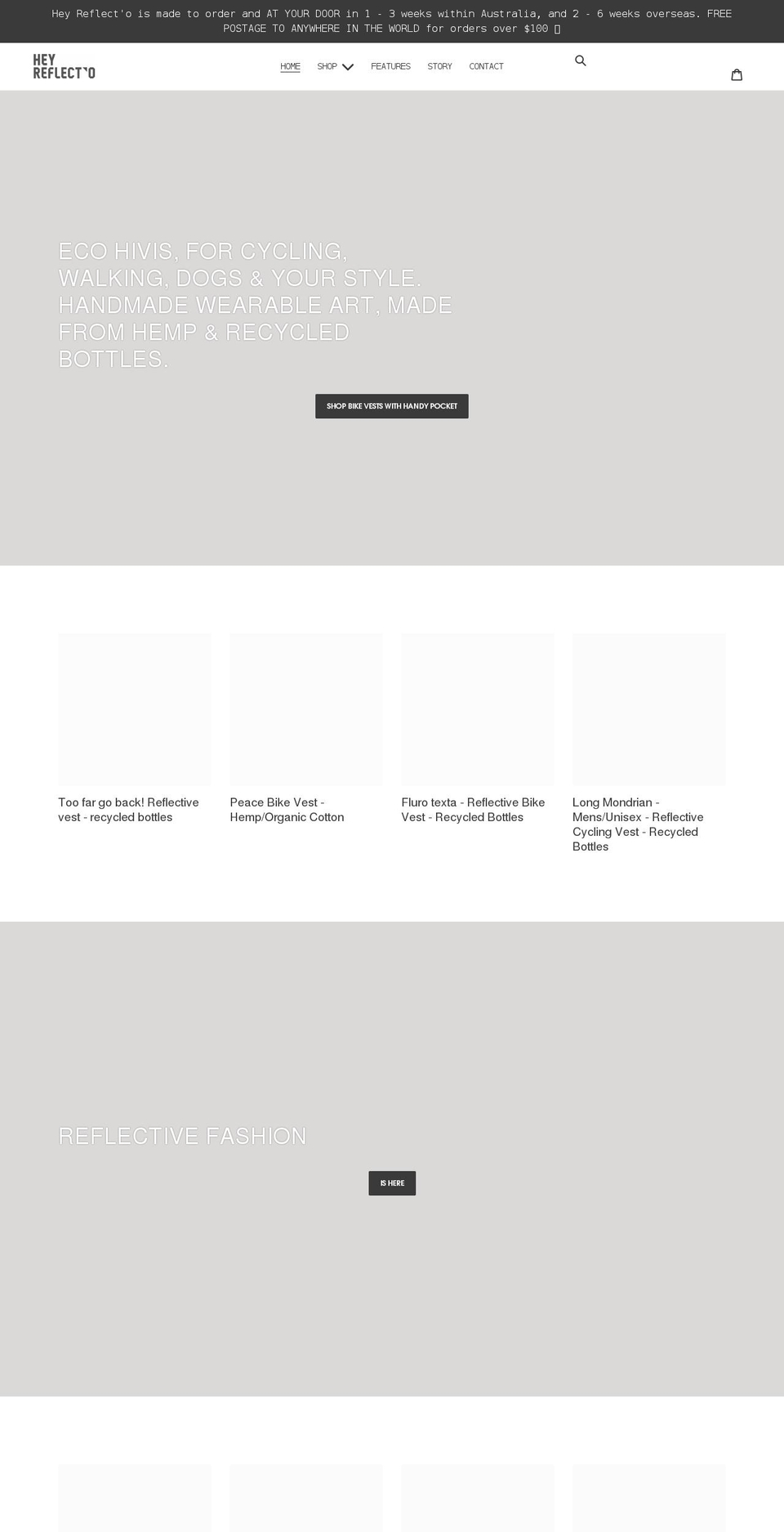heyreflecto.com shopify website screenshot