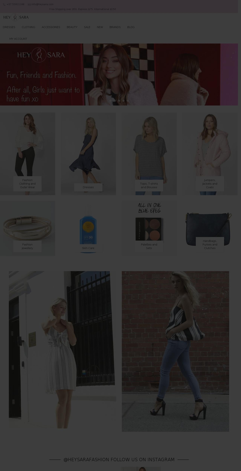 heysara.com shopify website screenshot