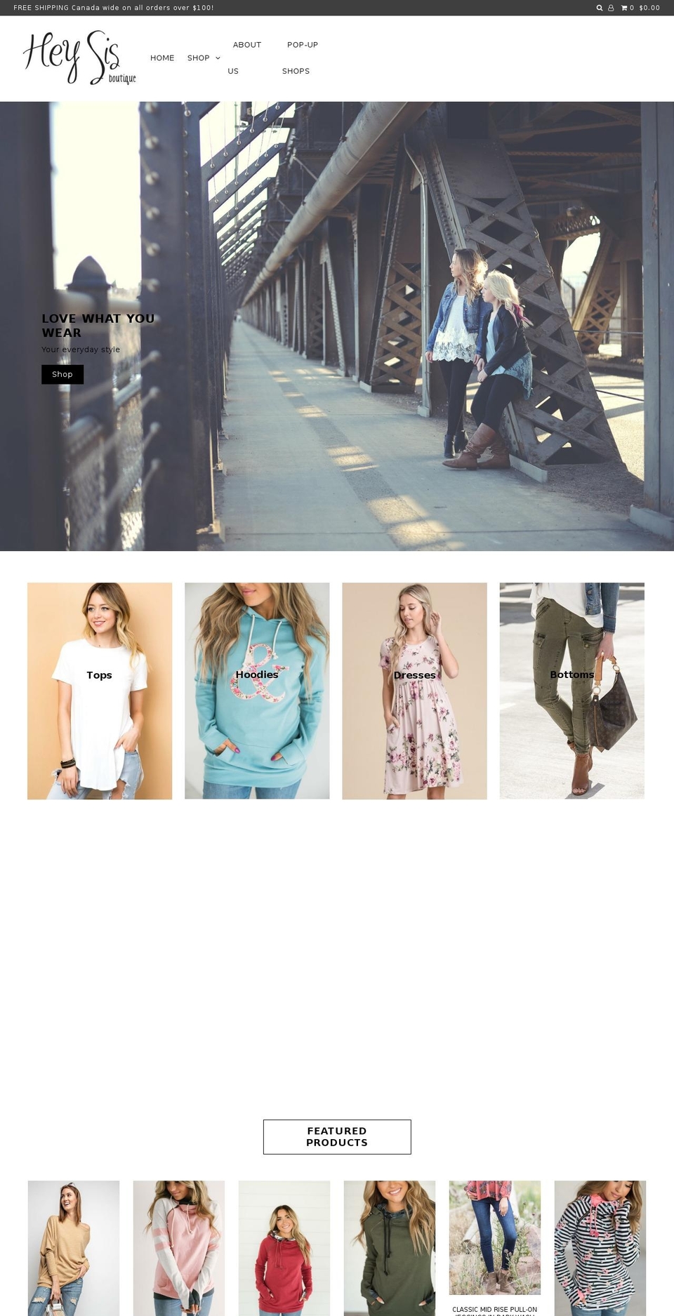 heysisboutique.com — Shopify storefront screenshot