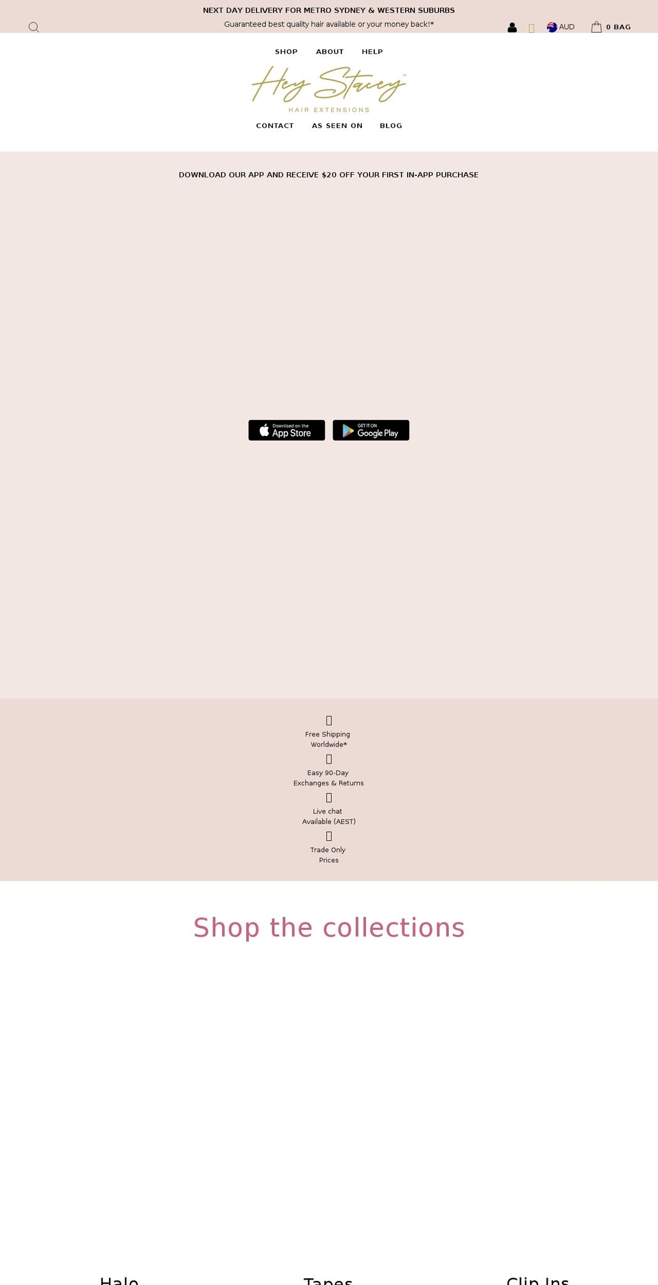 heystacey.com shopify website screenshot