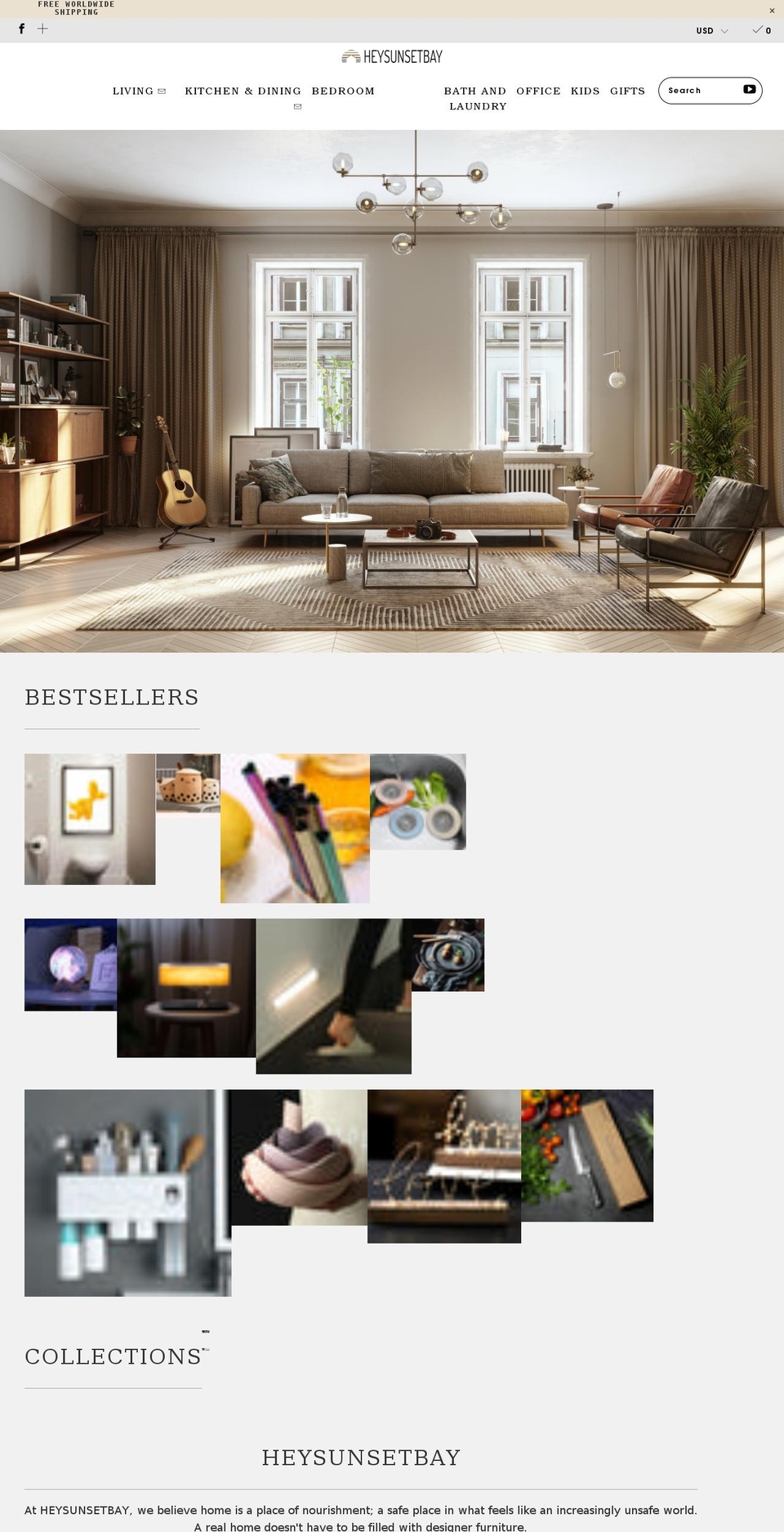 heysunsetbay.com shopify website screenshot