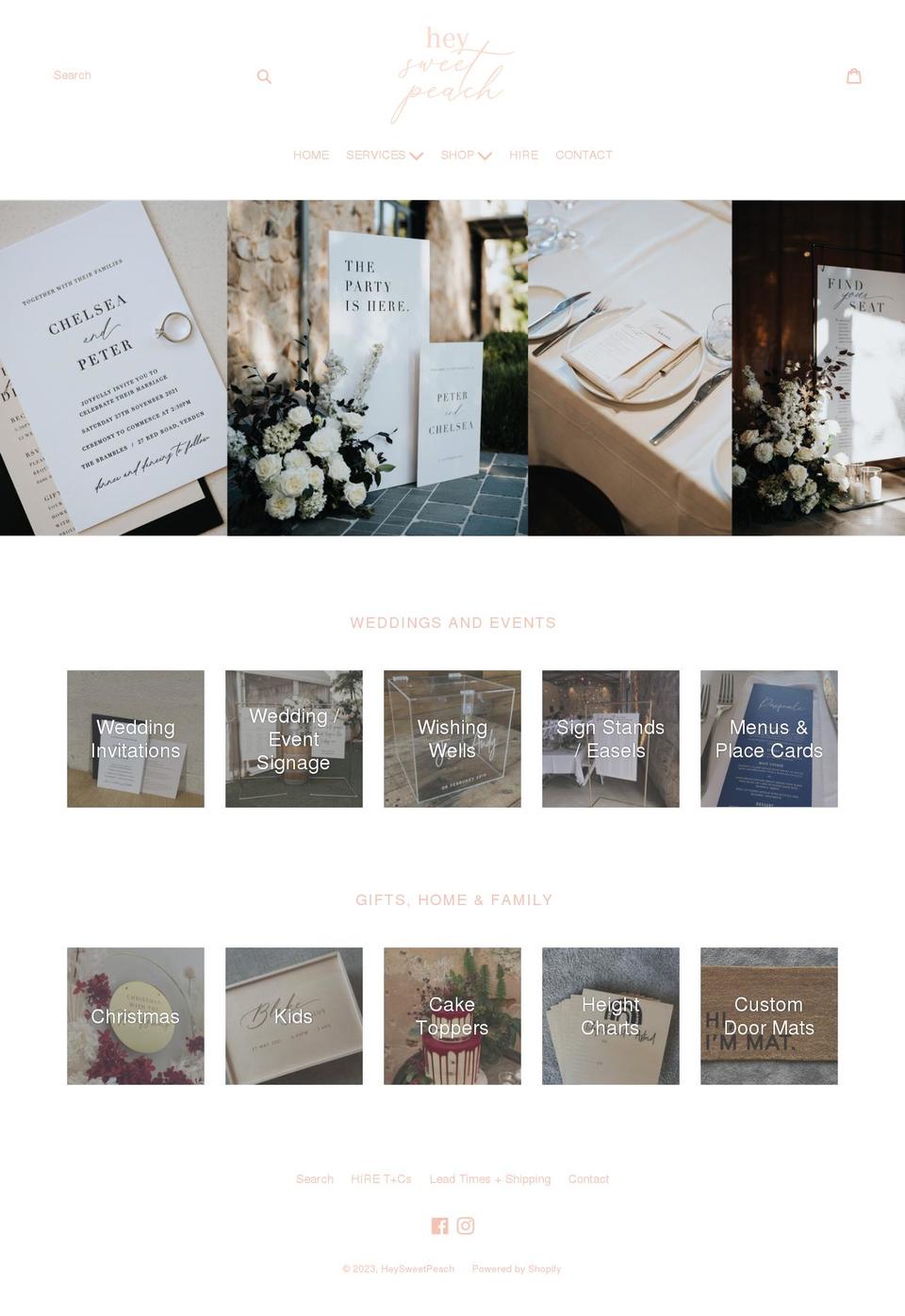 heysweetpeach.com.au shopify website screenshot