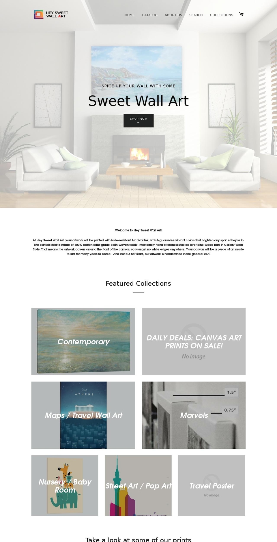 heysweetwallart.com — Shopify storefront screenshot