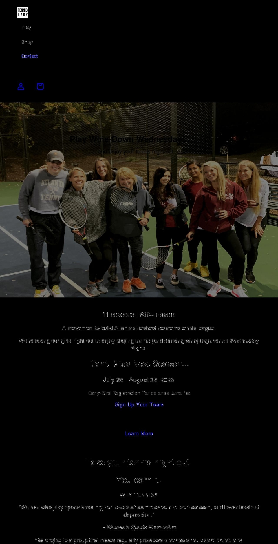 heytennislady.com shopify website screenshot
