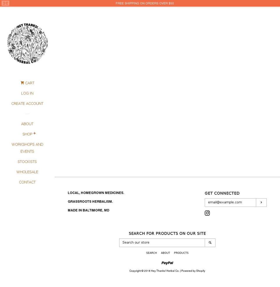 heythanksherbalco.com shopify website screenshot