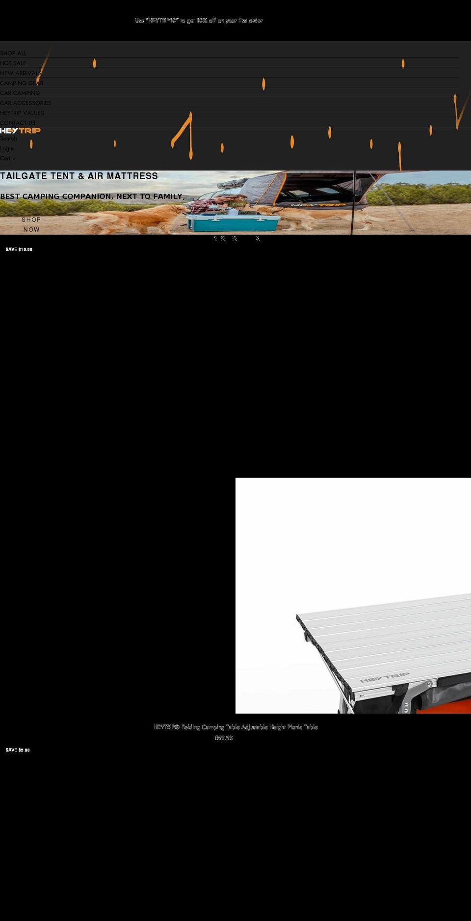 heytrip.net shopify website screenshot