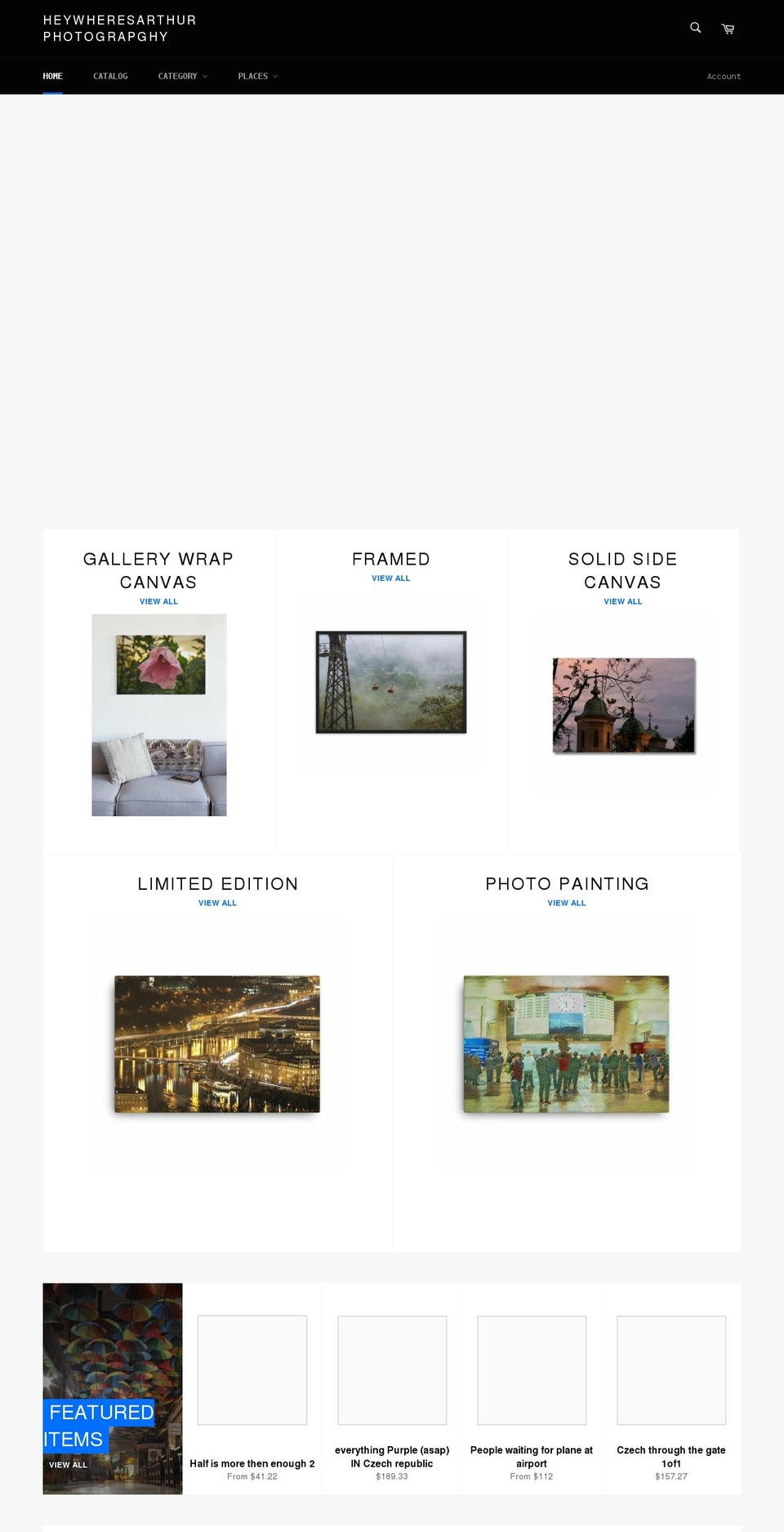 heywheresarthur.com shopify website screenshot