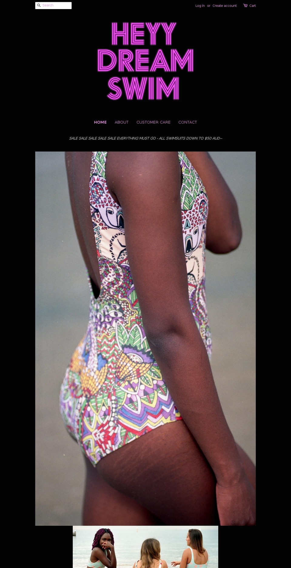 heyydreamswim.com shopify website screenshot