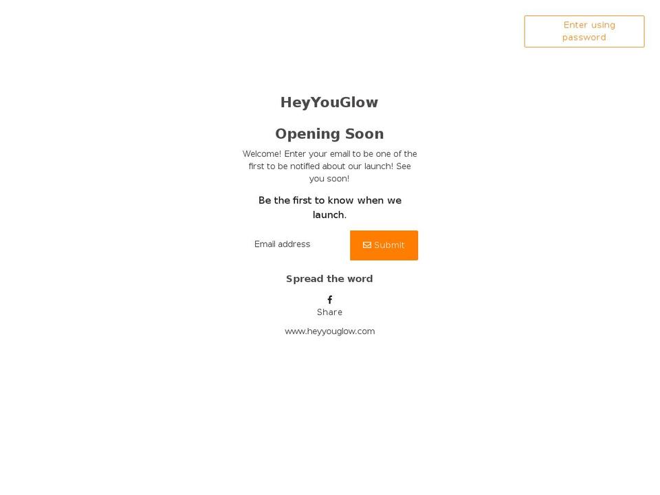 heyyouglow.com shopify website screenshot