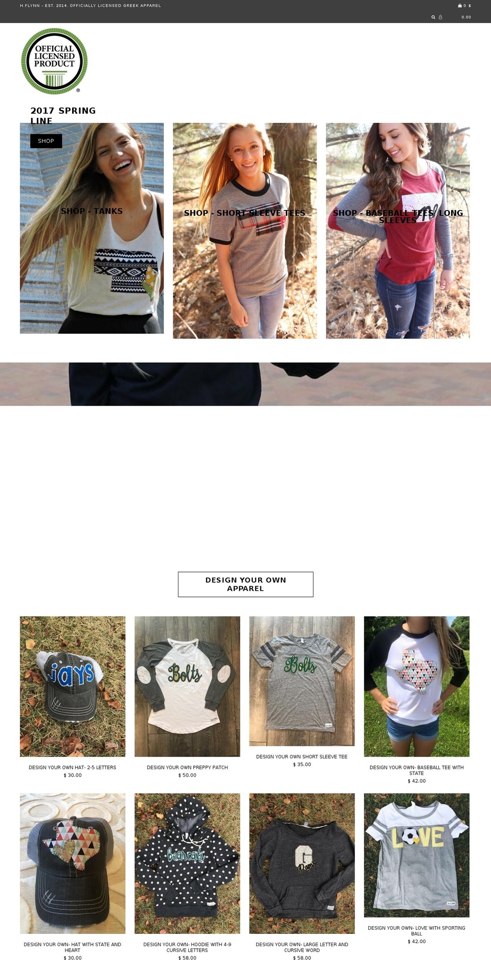 hflynndesigns.com shopify website screenshot