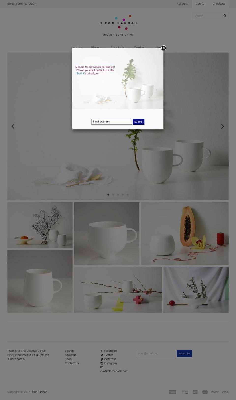 hforhannah.com shopify website screenshot