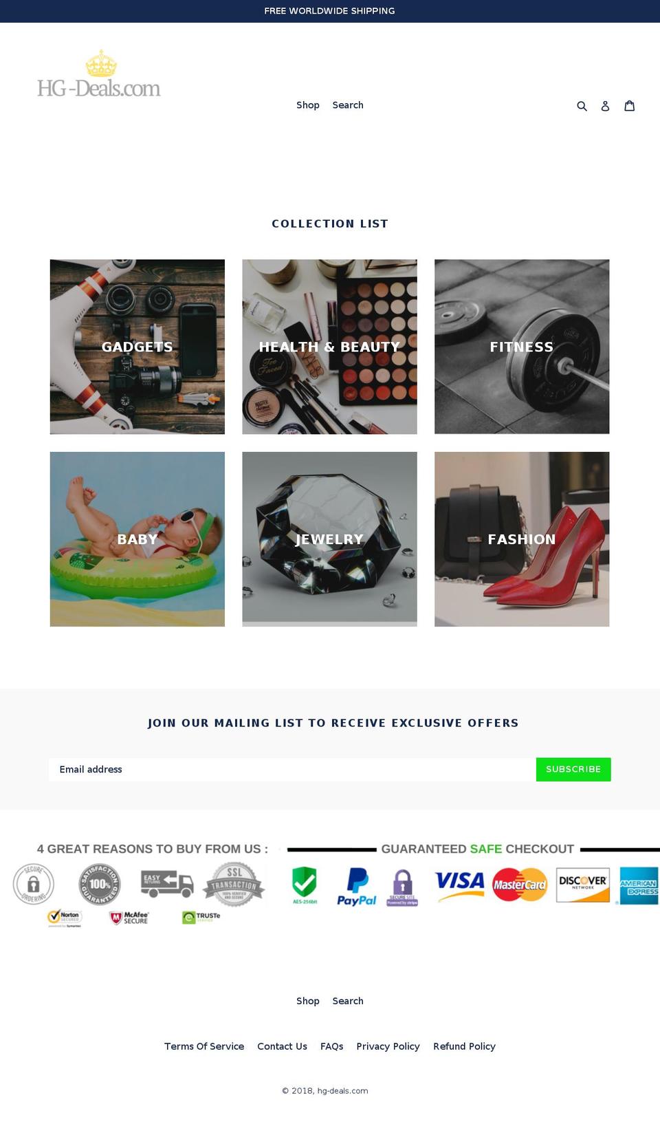 hg-deals.com — Shopify storefront screenshot