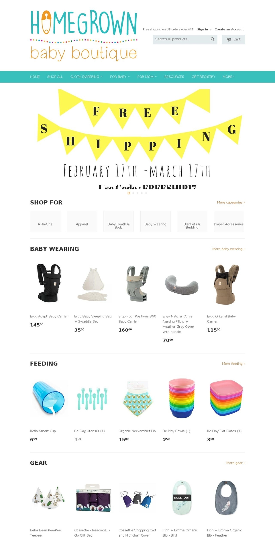 hgbabies.com shopify website screenshot