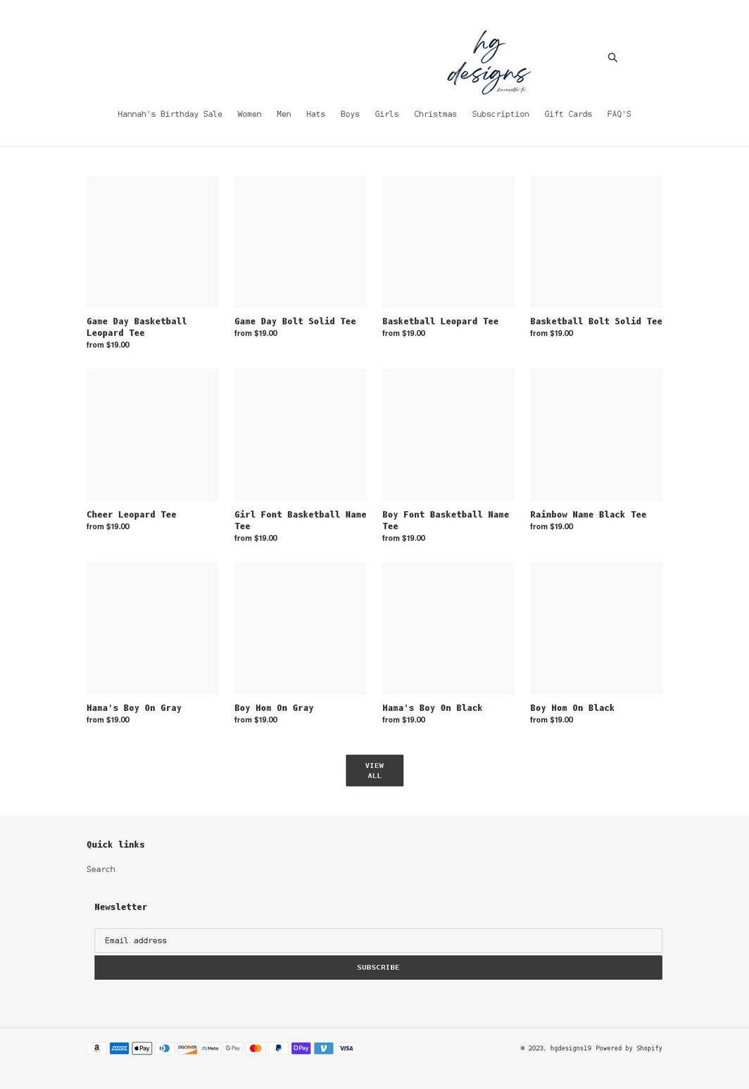 hgdesigns19.com shopify website screenshot