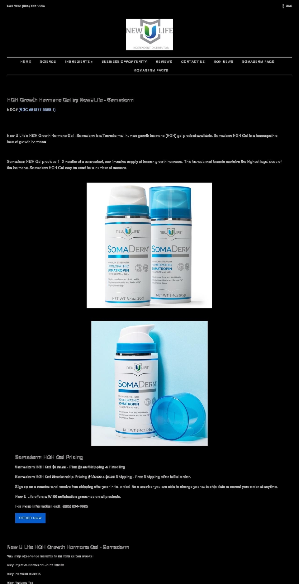 hghgrowthhormonegel.com — Shopify storefront screenshot