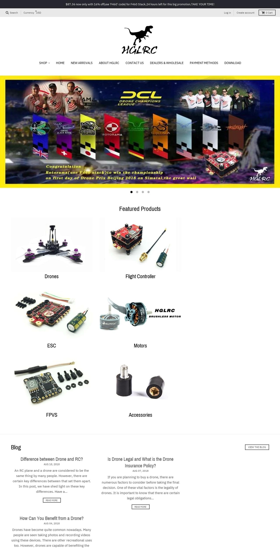 hglrc.com shopify website screenshot