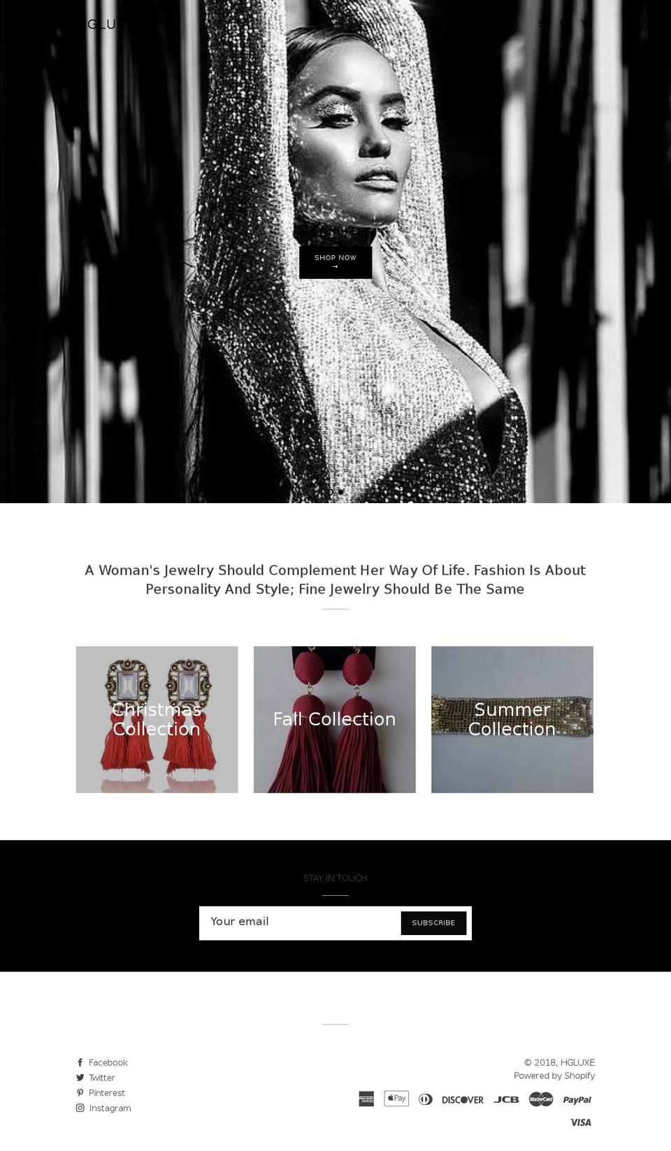 hgluxe.com — Shopify storefront screenshot