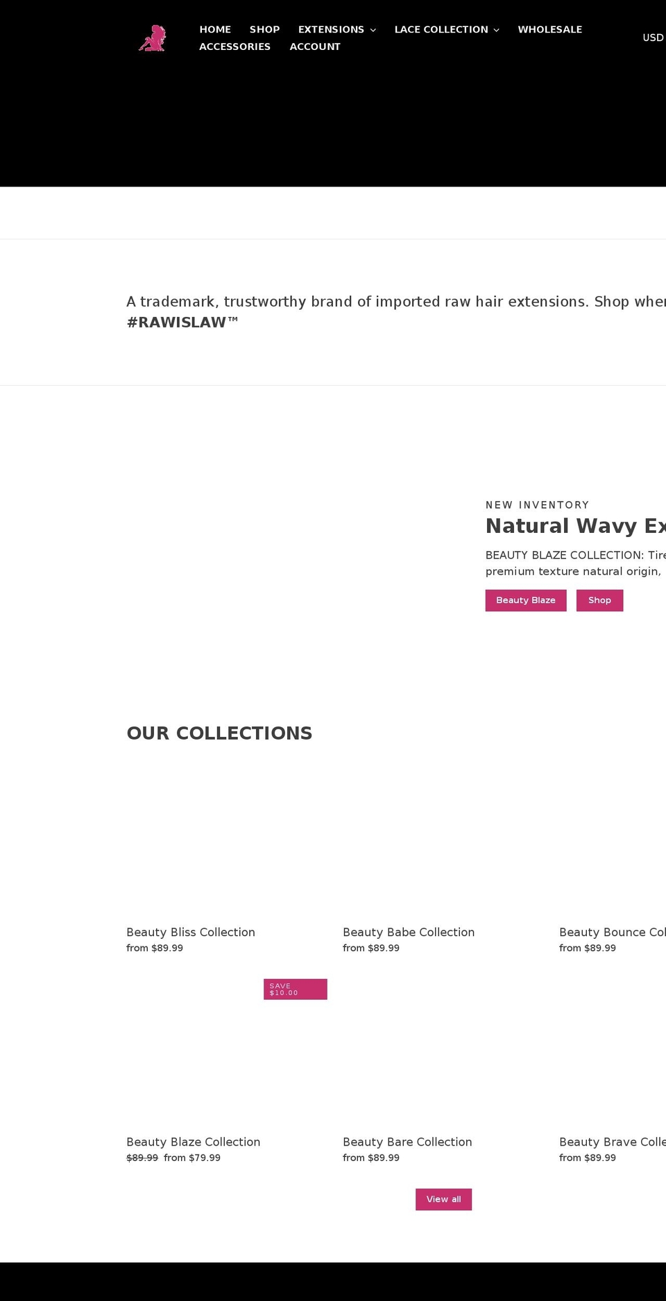 hgluxehair.com — Shopify storefront screenshot