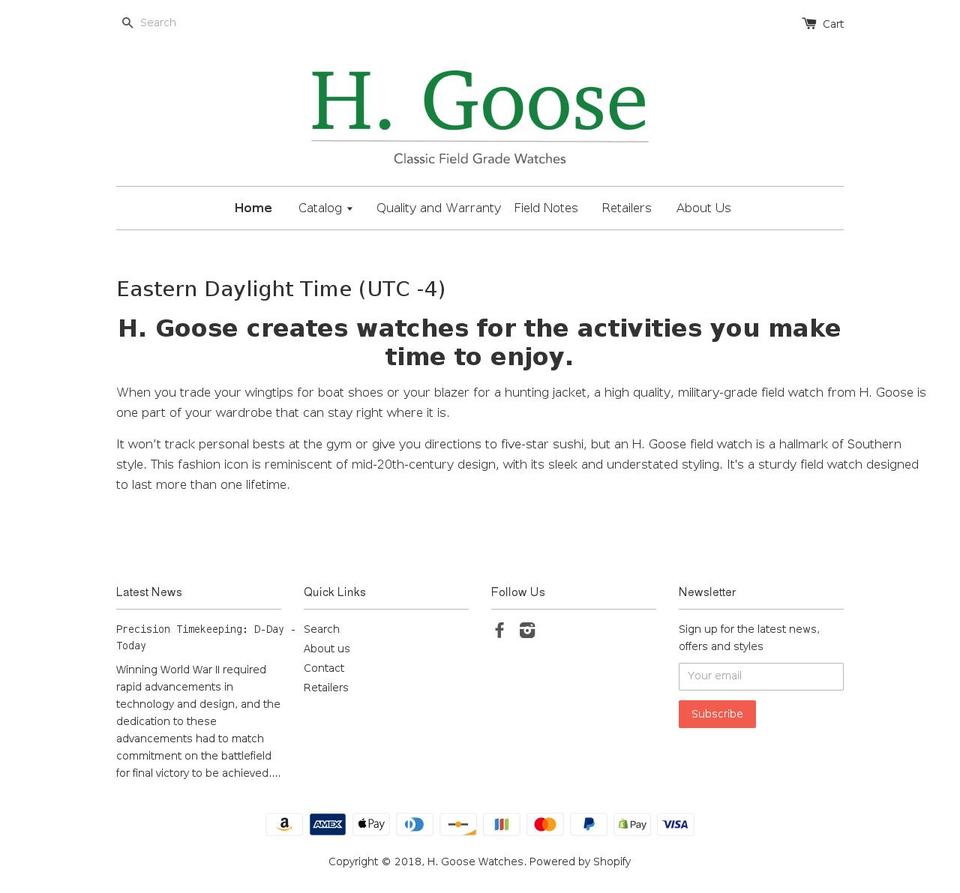 hgoosewatches.com — Shopify storefront screenshot