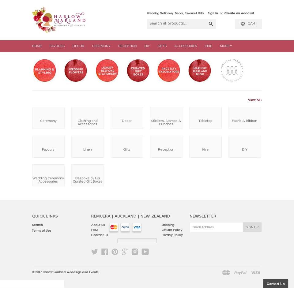 hgweddingstore.com shopify website screenshot