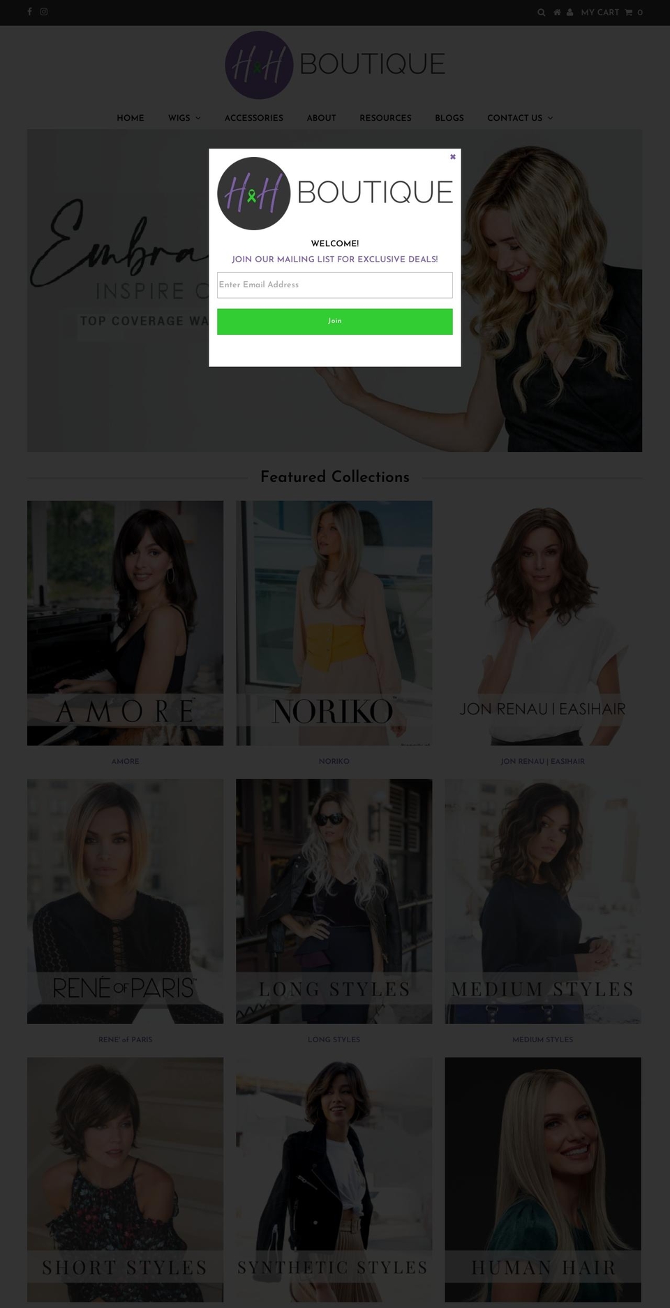 hhboutiqueshop.com — Shopify storefront screenshot