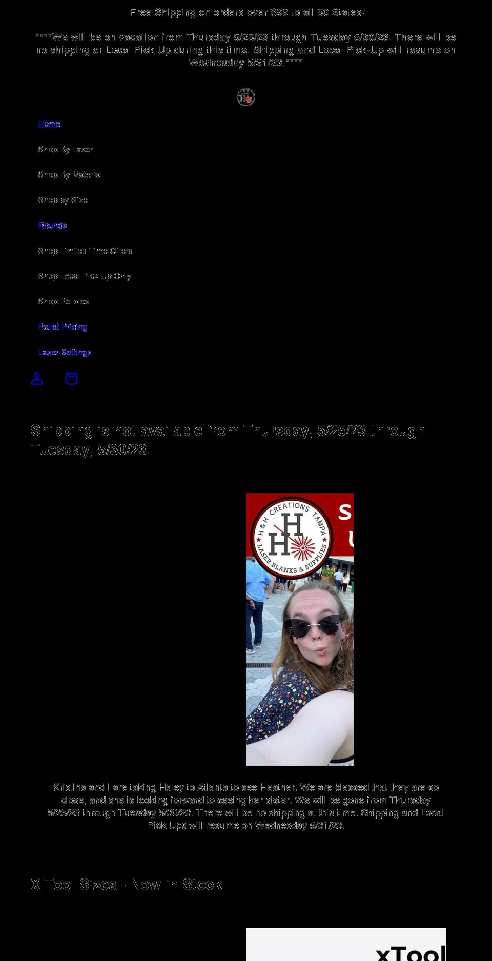 hhcreationstampa.com shopify website screenshot