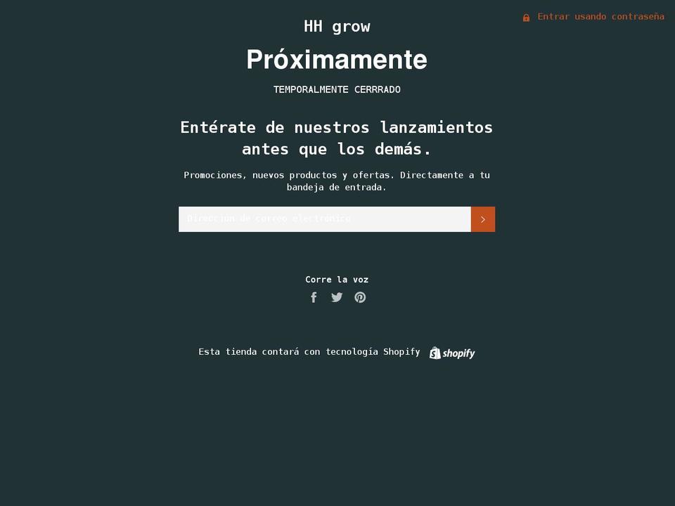 hhgrow.com shopify website screenshot