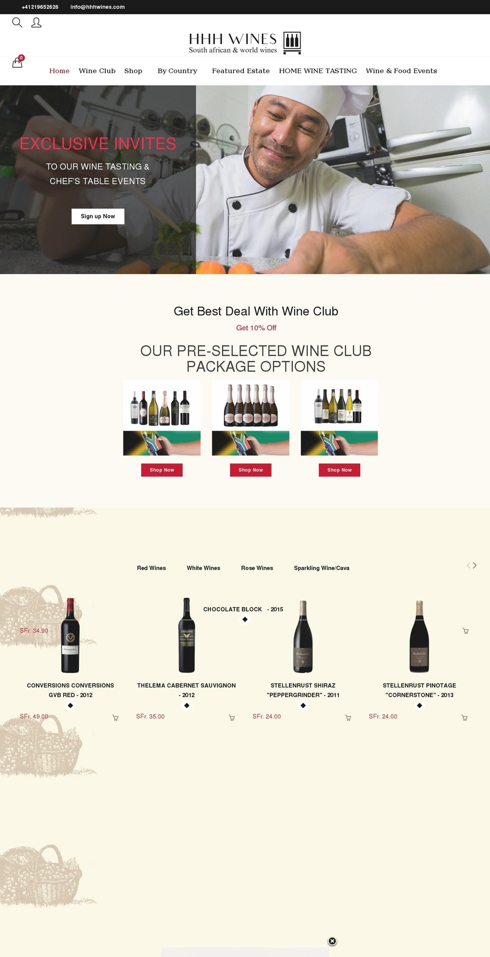 hhhwine.com shopify website screenshot