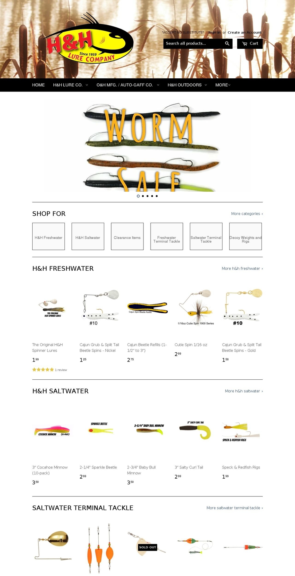 hhlure.com shopify website screenshot
