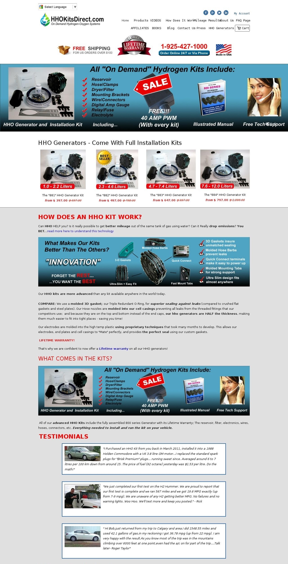 hhokitsdirect.com shopify website screenshot