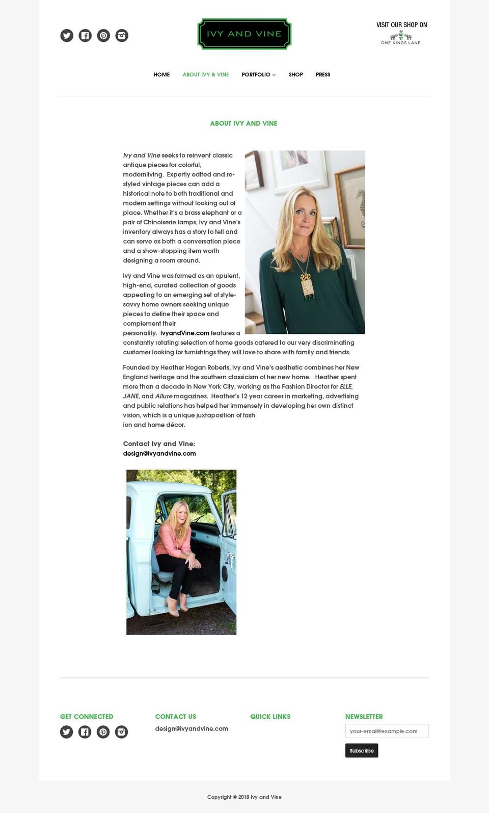 hhrinteriors.com — Shopify storefront screenshot