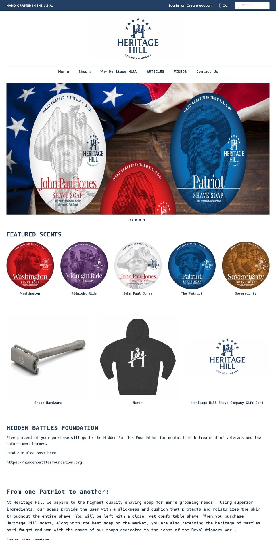 hhshave.com shopify website screenshot