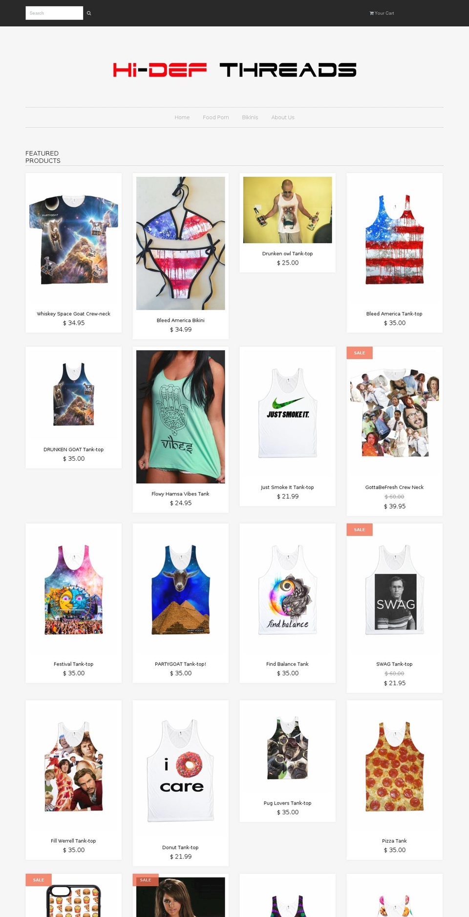 hi-defthreads.com shopify website screenshot