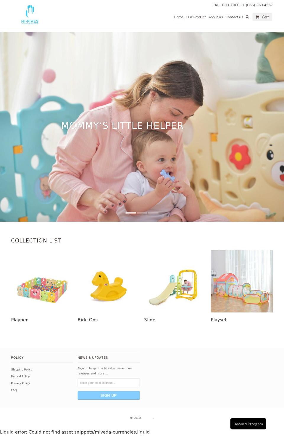 hi-fives.com — Shopify storefront screenshot