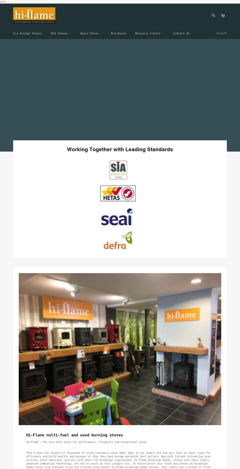 hi-flame.co.uk shopify website screenshot