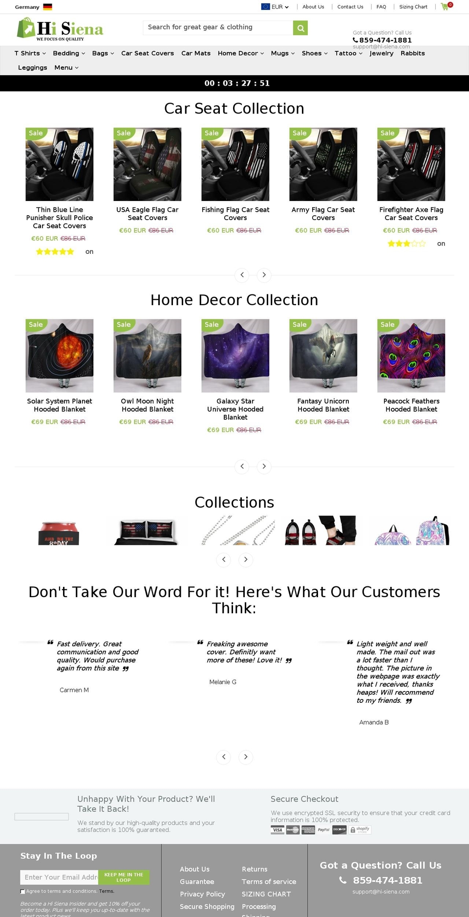hi-siena.com — Shopify storefront screenshot