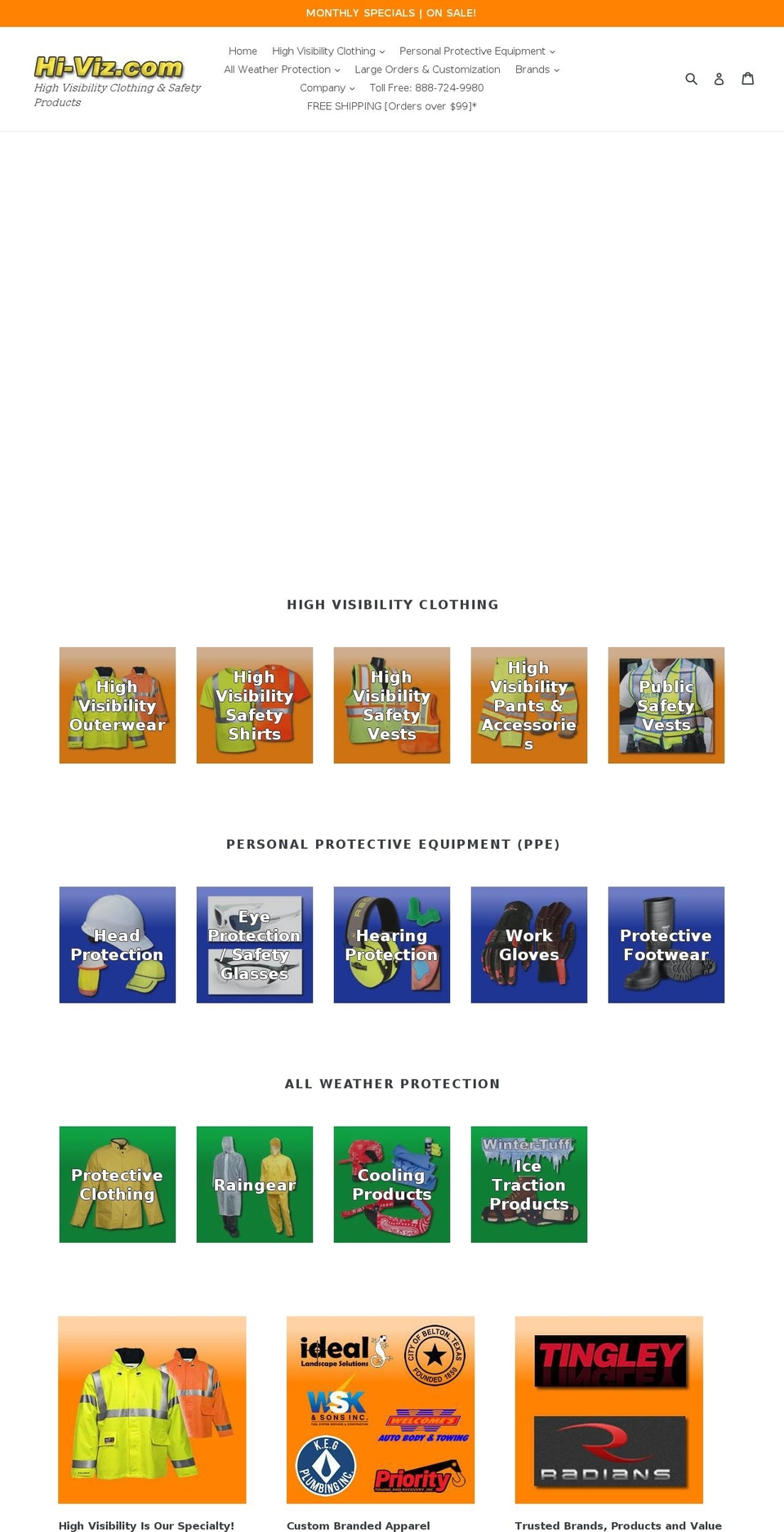 hi-viz.com shopify website screenshot