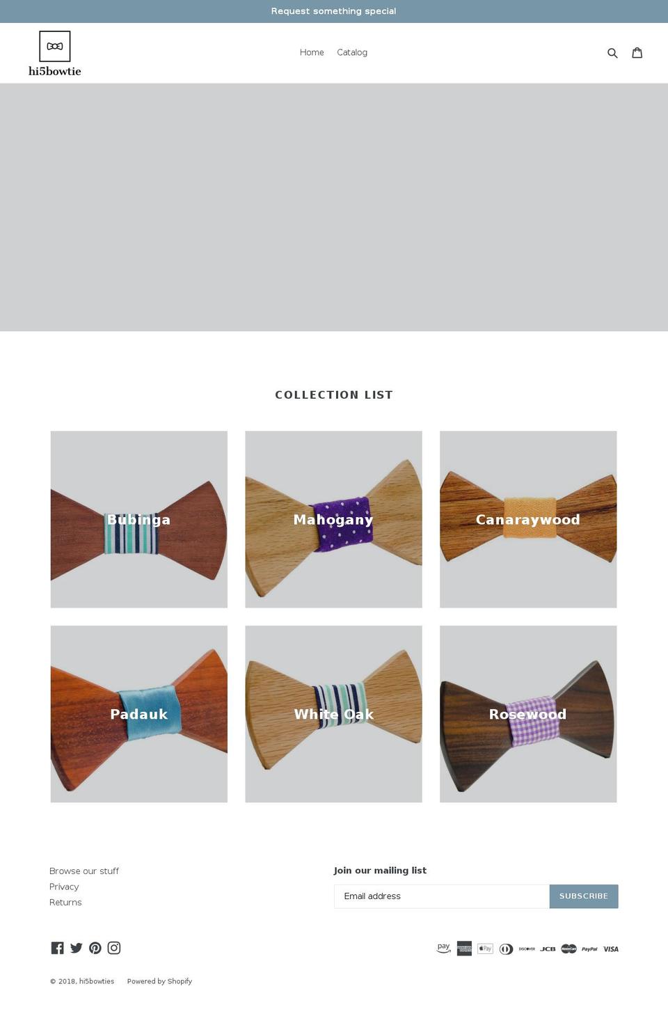 hi5bowties.com — Shopify storefront screenshot