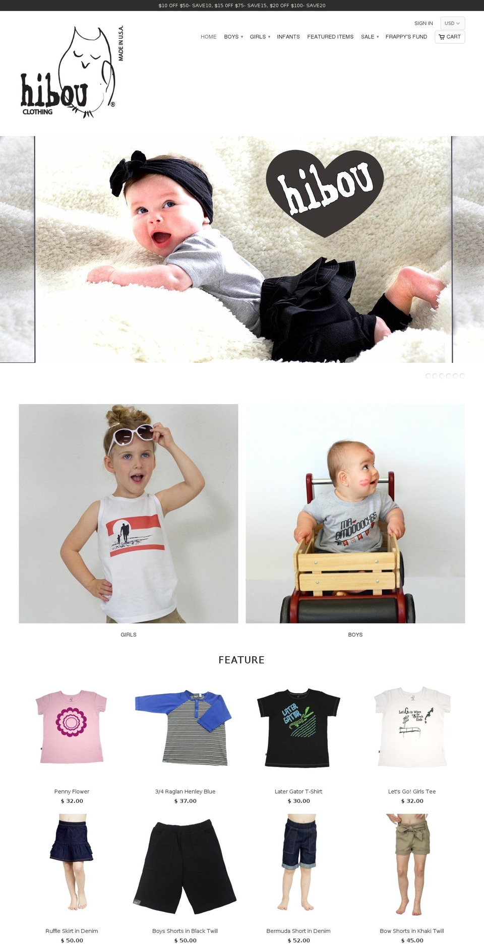 hibouclothing.com — Shopify storefront screenshot