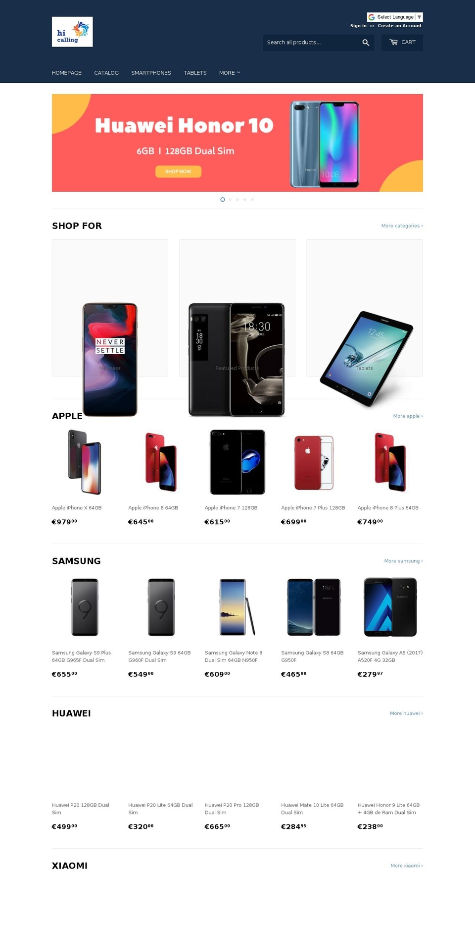 hicalling.com shopify website screenshot